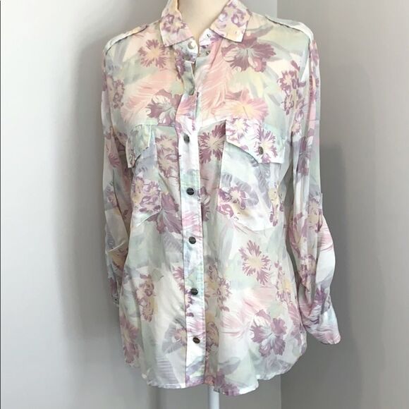 Sanctuary Floral Button Down Blouse - Picture 1 of 9